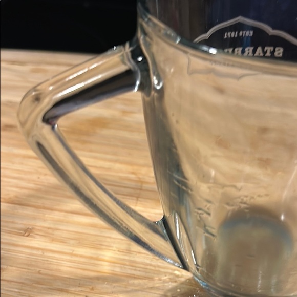 RARE Starbucks Est. 1971 Etched Glass Anchor Handle Coffee Cup Tea Mug | 12oz - Picture 4 of 4